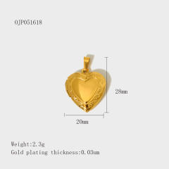 Stainless Steel Heart-Shaped Pendant DIY Accessories 18K Gold-Plated Non-Fading Accessories
