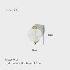 Stainless Steel Heart-Shaped Pendant DIY Accessories 18K Gold-Plated Non-Fading Accessories