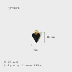 Stainless Steel Heart-Shaped Pendant DIY Accessories 18K Gold-Plated Non-Fading Accessories