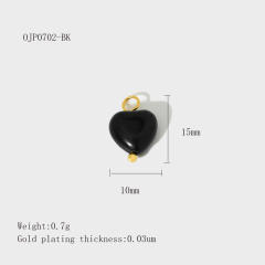 Stainless Steel Heart-Shaped Pendant DIY Accessories 18K Gold-Plated Non-Fading Accessories