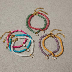 Stainless Steel Natural Stone Bracelet Beaded Jewelry colorful bead bracelet for women