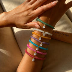 Stainless Steel Natural Stone Bracelet Beaded Jewelry colorful bead bracelet for women