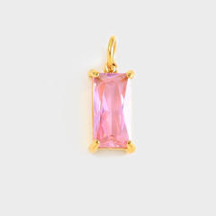 Stainless Steel Mixed Zircon Pendants Geometric Shape Gold and Silver Charms DIY Jewelry Accessories