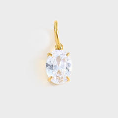 Stainless Steel Mixed Zircon Pendants Geometric Shape Gold and Silver Charms DIY Jewelry Accessories