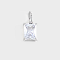 Stainless Steel Mixed Zircon Pendants Geometric Shape Gold and Silver Charms DIY Jewelry Accessories