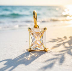 Stainless Steel Mixed Zircon Pendants Geometric Shape Gold and Silver Charms DIY Jewelry Accessories