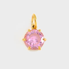Stainless Steel Mixed Zircon Pendants Geometric Shape Gold and Silver Charms DIY Jewelry Accessories
