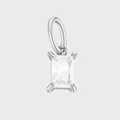 Stainless Steel Mixed Zircon Pendants Geometric Shape Gold and Silver Charms DIY Jewelry Accessories