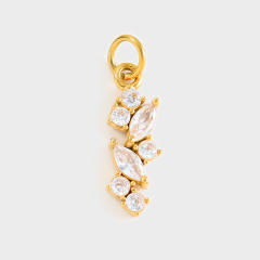 Stainless Steel Mixed Zircon Pendants Geometric Shape Gold and Silver Charms DIY Jewelry Accessories