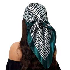 New Style Retro Pattern Printed imitation Scarf 90*90cm Satin Square Scarf Casual Headscarf