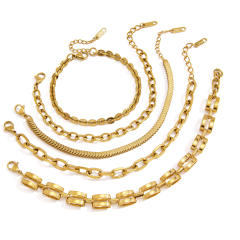 Basic thick chain stainless steel bracelet chain bracelet diy jewelry accessory