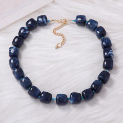 Simple Personality Versatile Geometric Square Acrylic Beads Women's Beaded Necklace Daily Wear for Women
