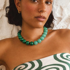 Popular Bohemian Colorful Acrylic Bead Single-Layer Beaded Necklace Exaggerated bead necklace