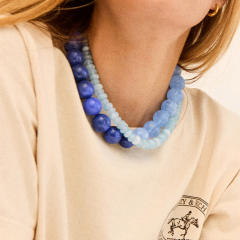 Popular Bohemian Colorful Acrylic Bead Single-Layer Beaded Necklace Exaggerated bead necklace