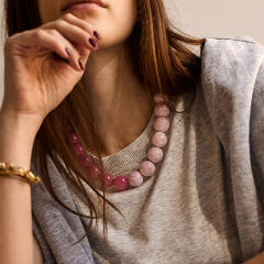 Popular Bohemian Colorful Acrylic Bead Single-Layer Beaded Necklace Exaggerated bead necklace