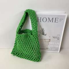 Candy-Colored Straw Bag Mini Handbag Korean Style Ins Wrist Woven Bag Small Bag