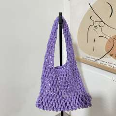 Candy-Colored Straw Bag Mini Handbag Korean Style Ins Wrist Woven Bag Small Bag