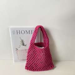 Candy-Colored Straw Bag Mini Handbag Korean Style Ins Wrist Woven Bag Small Bag