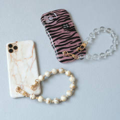 Acrylic bead chain candy color accessories shoulder strap crossbody lanyard bag with resin long chain