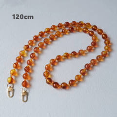 Acrylic bead chain candy color accessories shoulder strap crossbody lanyard bag with resin long chain