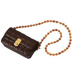 Acrylic bead chain candy color accessories shoulder strap crossbody lanyard bag with resin long chain
