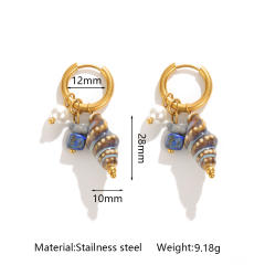 New Style Personalized Conch Earrings Simple Ocean Shell Stud Earrings Stainless Steel earrings