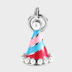 Sweet color enamel cake heart stereo stainless steel charms diy jewelry accessory