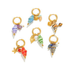 New Style Personalized Conch Earrings Simple Ocean Shell Stud Earrings Stainless Steel earrings