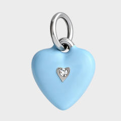 Sweet color enamel cake heart stereo stainless steel charms diy jewelry accessory