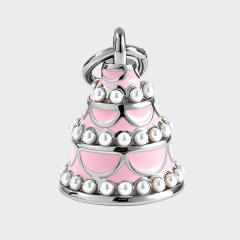 Sweet color enamel cake heart stereo stainless steel charms diy jewelry accessory