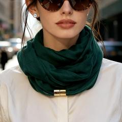 Spring summer new design plain color magnetic snap scarf for women
