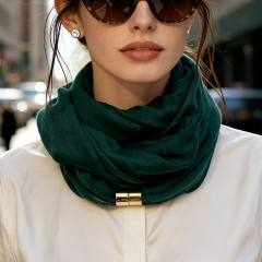 Spring summer new design plain color magnetic snap scarf for women