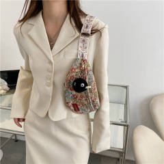 Small Women's Bag Fashion Autumn Retro Wide Strap Crossbody Bag Chest Bag Waist Bag