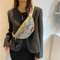 Small Women's Bag Fashion Autumn Retro Wide Strap Crossbody Bag Chest Bag Waist Bag