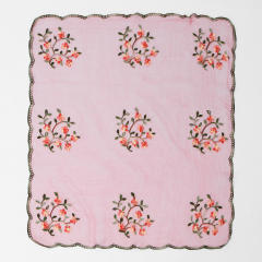 Spring and Summer Embroidered Nylon Square Scarf Ethnic Style Women's Travel Shawl Versatile Gauze Scarf