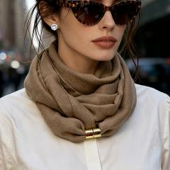 Spring summer new design plain color magnetic snap scarf for women