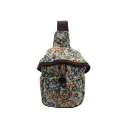 Popular Sweet Flower Women's Crossbody Bag National Style Flower Chest Bag for Women