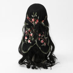 Spring and Summer Embroidered Nylon Square Scarf Ethnic Style Women's Travel Shawl Versatile Gauze Scarf