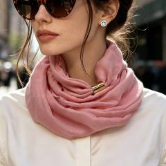 Spring summer new design plain color magnetic snap scarf for women