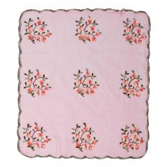 Spring and Summer Embroidered Nylon Square Scarf Ethnic Style Women's Travel Shawl Versatile Gauze Scarf
