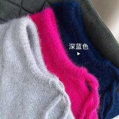 Autumn winter unisex versatile solid color drawstring rabbit fur warm simple fashion knitted hat