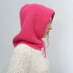 Autumn winter unisex versatile solid color drawstring rabbit fur warm simple fashion knitted hat