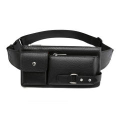 Leather Bag Classic Men's Crossbody Bag Waist Bag Multi-Layer Shoulder Bag Pu Leather Chest Bag
