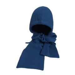 Autumn Winter New Blue Balaclava Women's Warm Hat Scarf One-Piece Knitted Woolen Toe Cap
