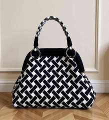 Casual colorful pattern knitted handbag for women spring summer bag