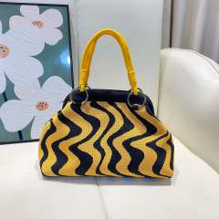 Casual colorful pattern knitted handbag for women spring summer bag