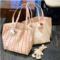 Korean fashion double side nylon colorful tote bag large capacity bag for women
