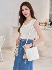 Embroidery flower sweet crossbody bag small bag for beach vacation
