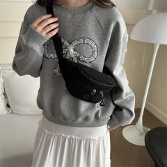 Large Capacity Waist Bag Casual Shoulder Crossbody Bag Fashionable Simple Japanese Sports Chest Bag