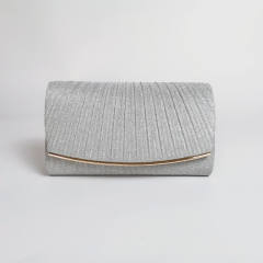 Fashion Pleated Clutch Bag Iron Edge Evening Bag Wedding Dress Simple Crossbody Bag